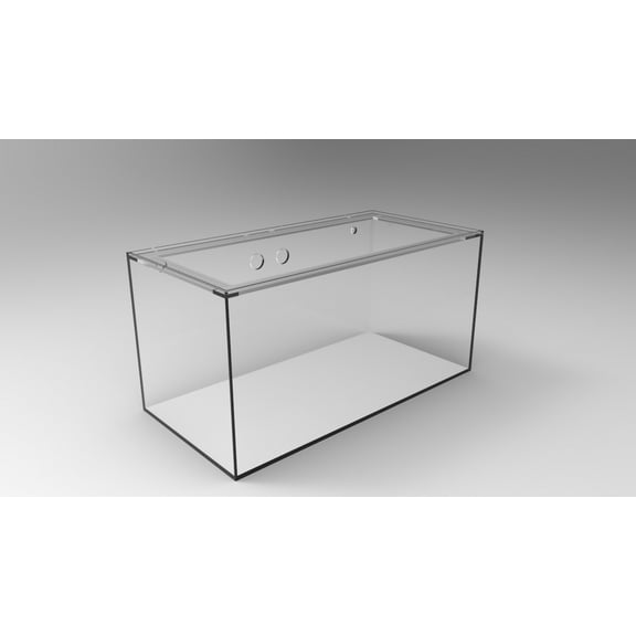 SC Aquariums 120-3GO Gallon Starfire Aquarium w/Center Overflow 48x24x24 H 12mm Ghost Overflow