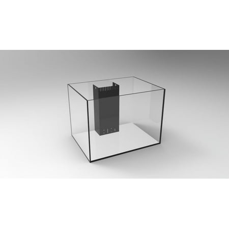 SC Aquariums 34 Gallon Rimless Aquarium, 24" x 18" x 18", 10mm Low Iron Glass, Center Overflow, Includes Complete Plumbing Kit