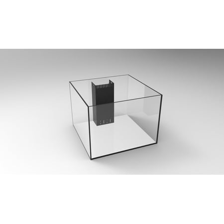 SC Aquariums 45 Gallon Rimless Aquarium, 24" x 24" x 18", 10mm Low Iron Glass, Center Overflow, Includes Complete Plumbing Kit