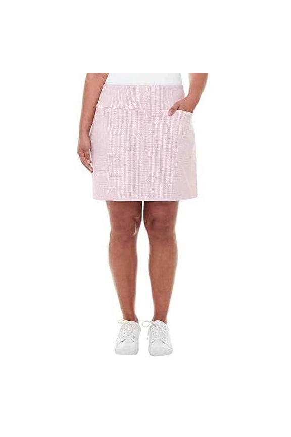 Women's Comfortable Stretch Double Wraparound Skort Size: XXL, Color: Coral Print