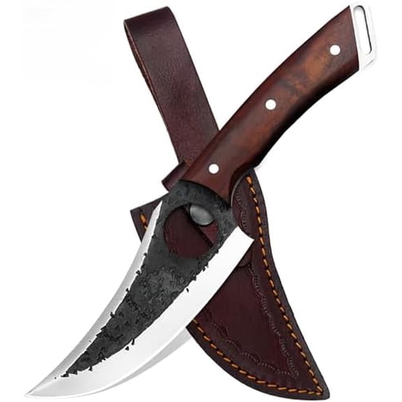 SC Chef Knife - Handmade Butcher Knife with Wooden Handle - Japanese Style Ultra Sharp Forged Meat Cleaver for Kitchen, BBQ, Camping & Outdoor Cooking$$Home Decor, Kitchen, & Other
