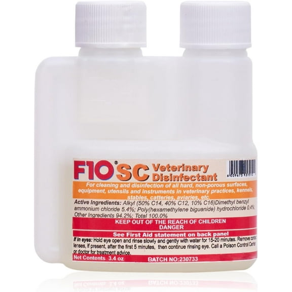 SC Concentrated Veterinary Disinfectant for Kennels, Litter Box, Cage, Terrariums, Habitats, Vet Practices - 100 ml (3.4oz)