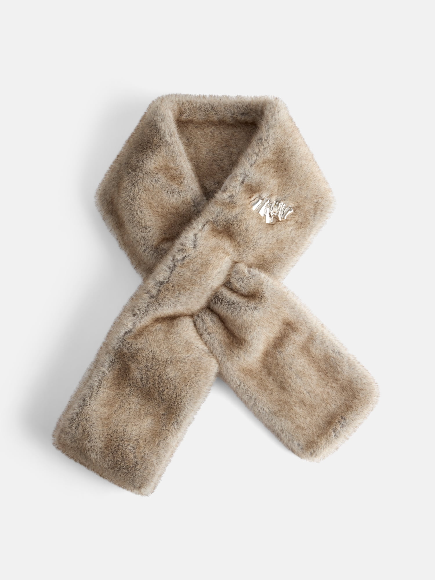 Scoop Women's Faux Fur Scarf, Gray