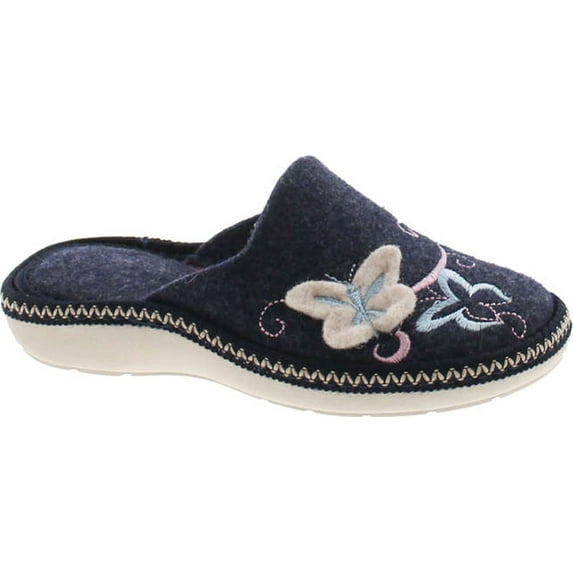 SC Home Collection Girls 18317 Natural Wool Butterly Embroidered House Slippers Made in Europe