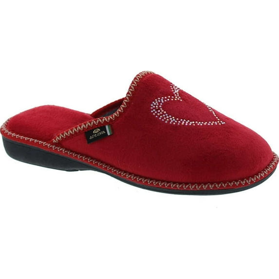 SC Home Collection Womens 12517 Plush Heart Cozy House Slippers Made in Europe