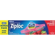 SC Johnson Ziploc Food Storage Bag Slider Zipper - 1 Gallon, 19 Count, Large Ziplock 1 Gallon