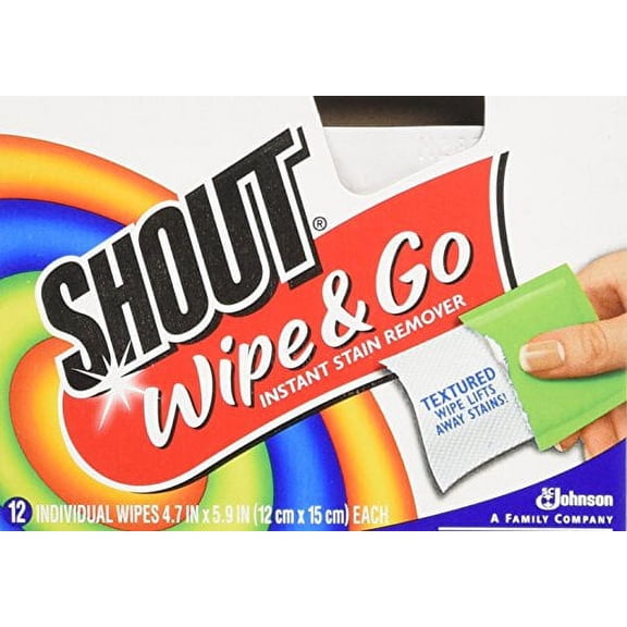 SC Johnson 02246 Shout Instant Stain Remover Wipes - 12