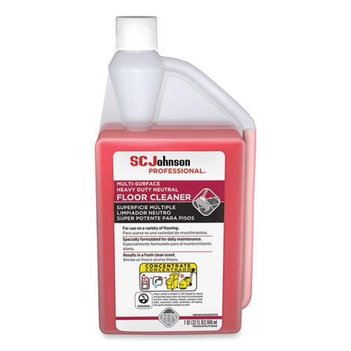 SC Johnson Professional Heavy Duty Neutral Floor Cleaner, Fresh Scent, 32 oz Squeeze and Pour Bottle, 6/Carton