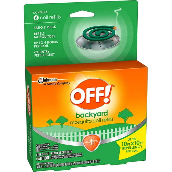 SC Johnson 75203 6-Count Pack Of Patio & Deck Mosquito Coil Refills - Quantity of 12