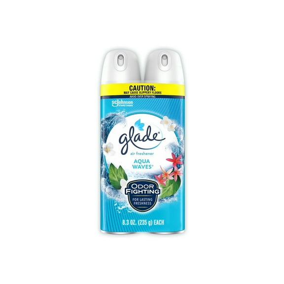 Glade® Air Freshener, Aqua Waves Scent, 8.3 oz Aerosol Spray, 2/Pack 377367