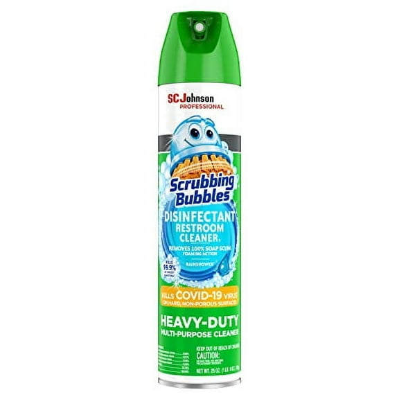SC Johnson Professional, Scrubbing Bubbles Multipurpose Bathroom Cleaner & Disinfectant Aerosol, 25 Oz (Pack of 12)