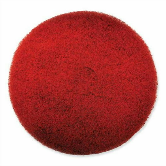 SC Johnson Professional EZ CARE Heavy Duty Scrub Pad, 13" Diameter, Red/Gray, 5/Carton