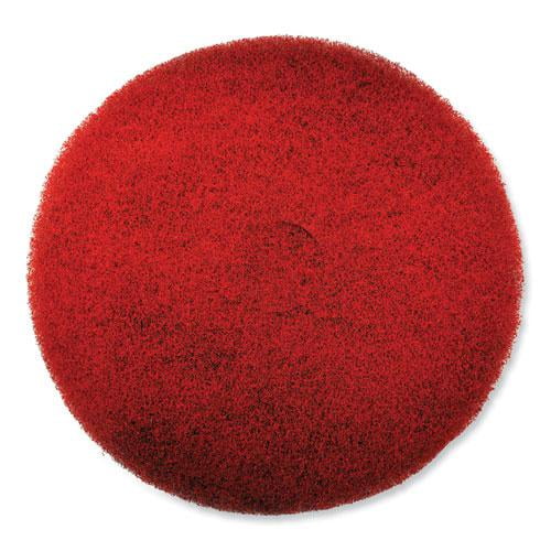 SC Johnson Professional EZ CARE Heavy Duty Scrub Pad, 20" Diameter, Red/Gray, 5/Carton