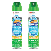 SC Johnson Scrubbing Bubbles Multipurpose Bathroom Cleaner & Disinfectant Aerosol, Rainshower, 25 Oz, 2 Count