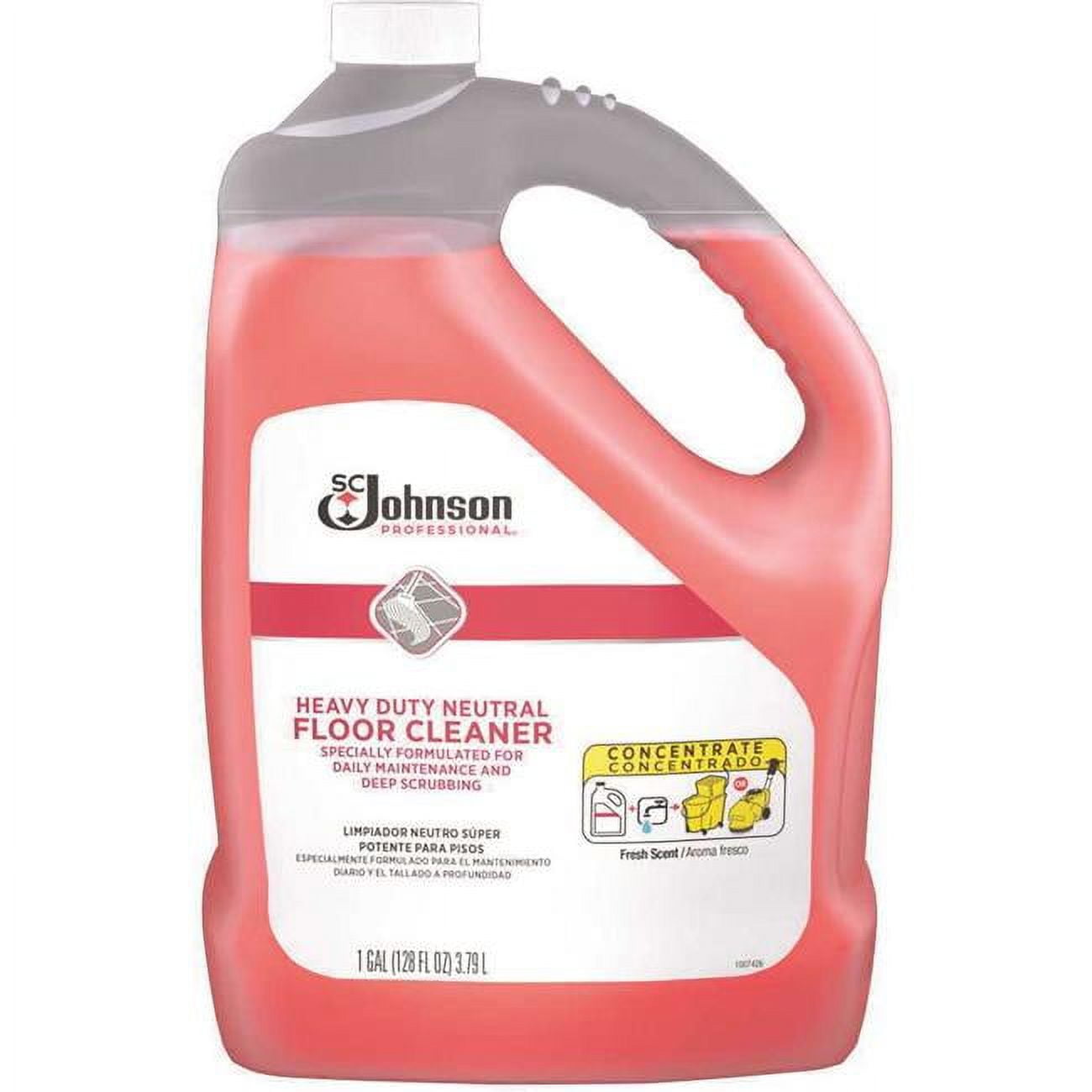 SC Johnson Professional Heavy Duty Neutral Floor Cleaner, Fresh Scent, 32 oz Squeeze and Pour Bottle, 6/Carton