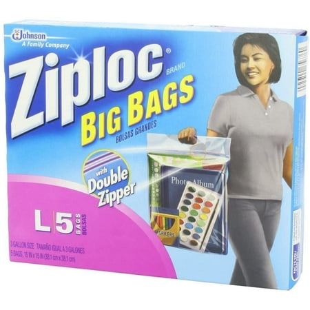 Ziploc Big Bag Large Storage Bag - Heavy Duty Double Zipper - 2 Pack, Blue