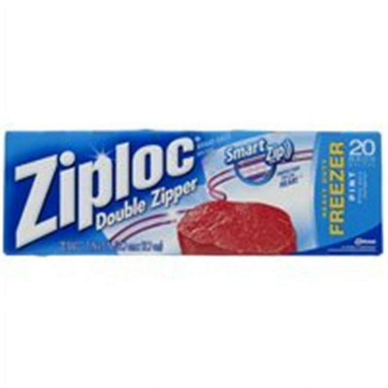 Ziploc Freezer Pint Bag, Grip 'n Seal Technology, Reusable, 20 Count 