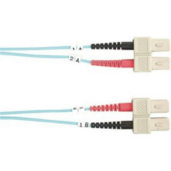 SC-SC 10-GbE 50-Micron Multimode Fiber Patch Cable - Aqua, 1 m