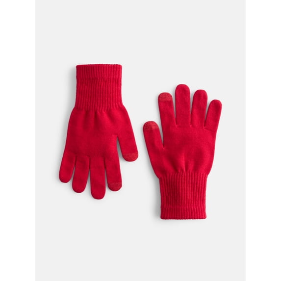Scenario Women's Tech Touch Knit Gloves, Brilliant Red