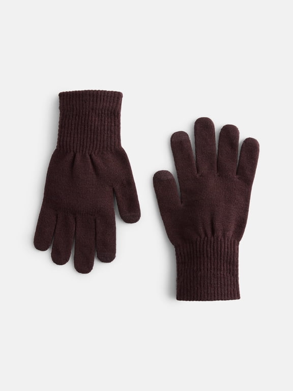 Women's Tech Touch Knit Gloves, Carob