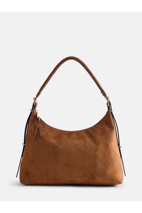 Women's Top Zipper Shoulder Bag, Autumn Brown