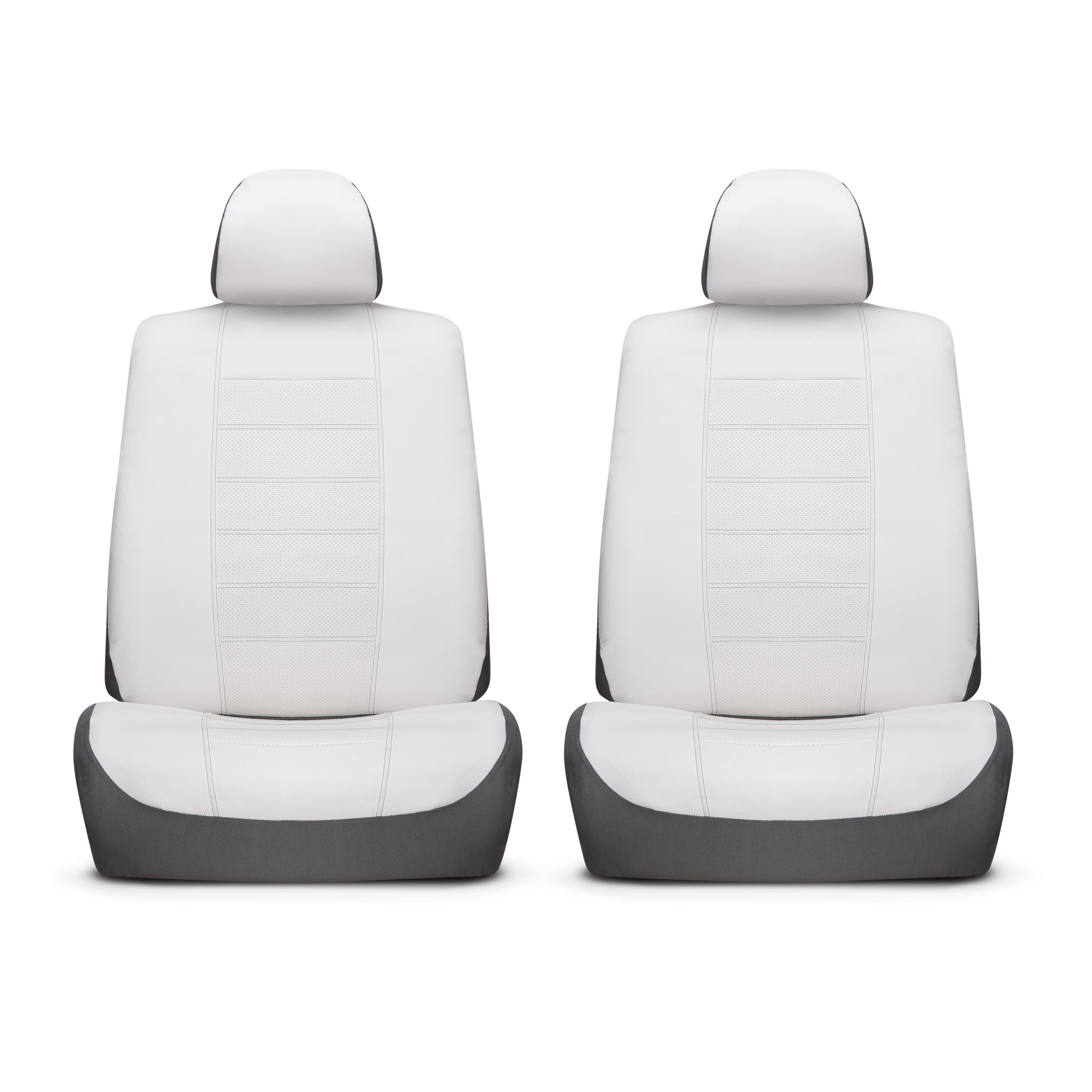 Auto Drive Faux Leather Seat Cover, 2-Piece, White