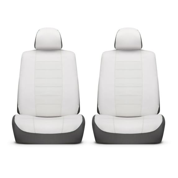 Auto Drive Faux Leather Seat Cover, 2-Piece, White