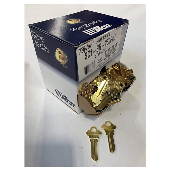 SC1 Brass Key Blank, 250-Piece Pack