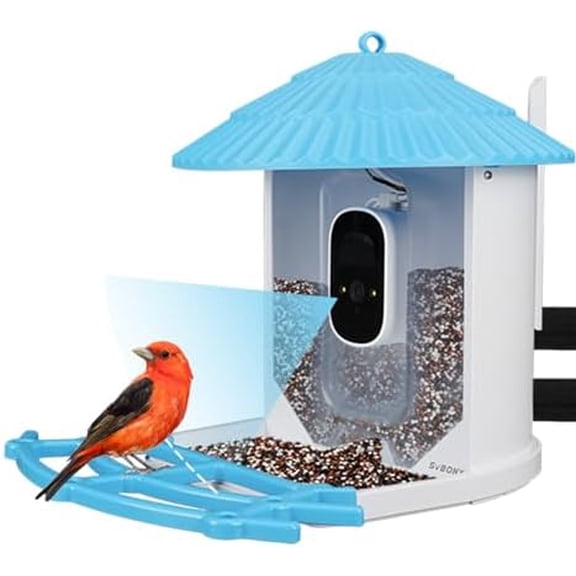 SC101 Smart Bird Feeder with HD Camera, AI Bird Identification,High Resolution, Live Stream via WiFi, Auto Capture Videos,Weatherproof, Outdoor Backyard Feeder$$Garden & Patio