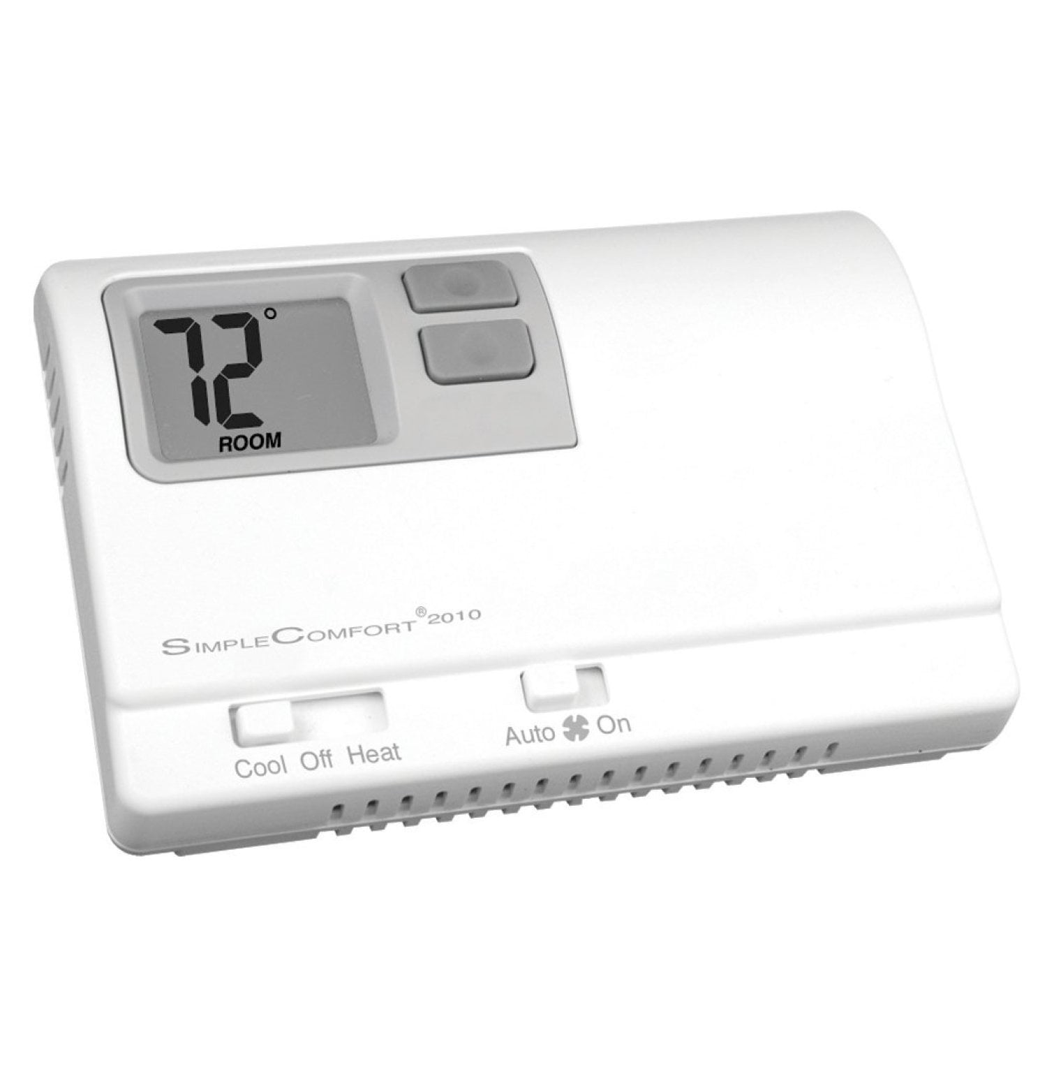 White Digital Touchscreen Programmable Thermostat for Single-Stage Heating and Cooling