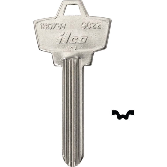 Kaba Ilco AL0374300B Schlage Nickel Plated House Key, SC22 / 1307W - pack of 10