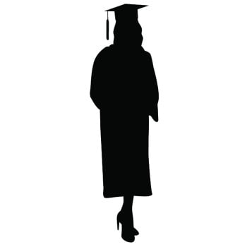 SC2267 Female Graduate Silhouette Cardboard Cutout Standee Standup