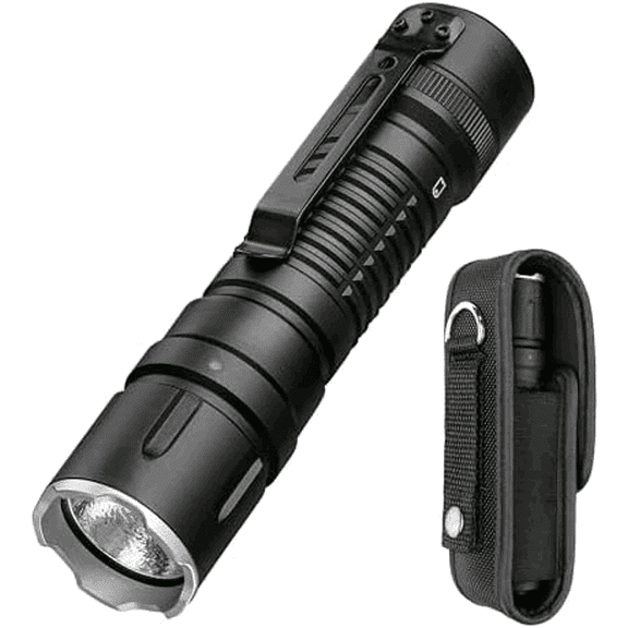 SC33 Tactical Flashlight with Holster, 5200LM Super Bright USB-C Rechargebale Duty Light, IPX8 Waterproof, Powerful EDC Light with Tail Switch for Camping, Emergencie, Rescue, Inspection$$