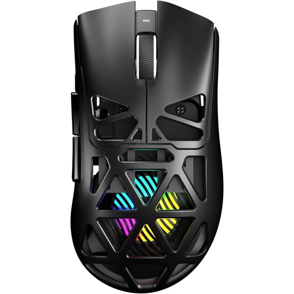 SC620 Wireless Gaming Mouse, Tri-Mode 2.4GHz/USB-C/BT5.3 Computer Mouse with 12000 DPI, Programmable Macro Gamer Mouse with Rapid Fire Key, RGB Light Gaming Mice for PC/Laptop/Mac(Black)