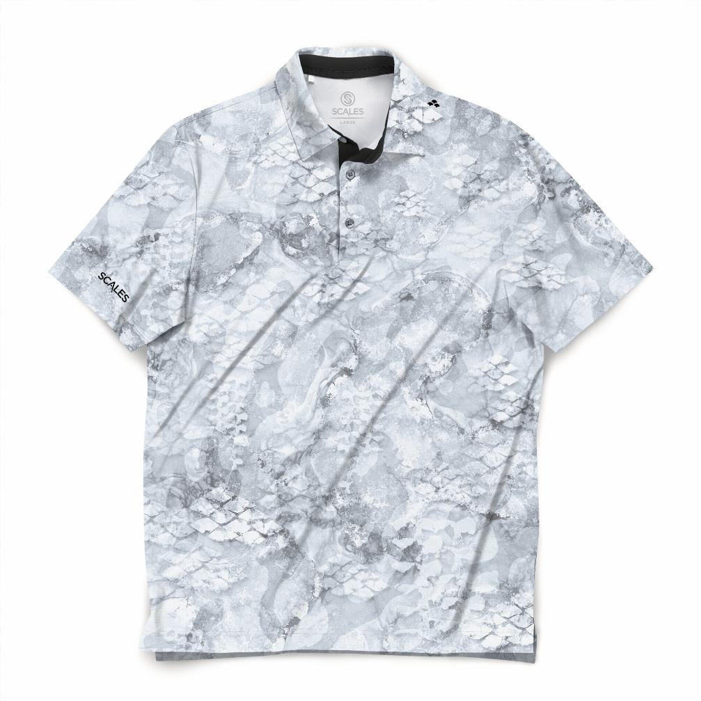 SCALES Camo Short Sleeve Polo Cool Grey Camo, Small - Walmart.com