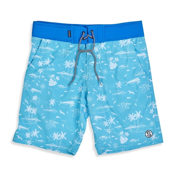 SCALES Clean Fish First Mates Seafoam, W38 Board Shorts