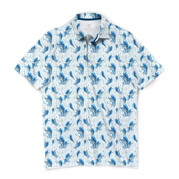 SCALES Dancing Sail Short Sleeve Polo White, 2XLarge