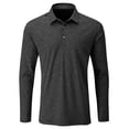 thumbnail image 1 of SCALES Iconic Premium Heather Long Sleeve Polo Black Heather, Small, 1 of 3