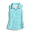 thumbnail image 1 of SCALES Jaws Womens Sleeveless Polo White, Aqua, Large, 1 of 8