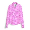 thumbnail image 1 of SCALES Jungle Sail Womens Sleeve Quarter-Zip White, Hot Pink, XSmall Long Sleeve Shirt, 1 of 3