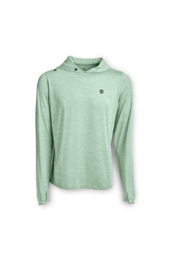 SCALES Men's Iconic Hooded Long Sleeve Active Performance Shirt Mangrove Heather, Medium Hoodie