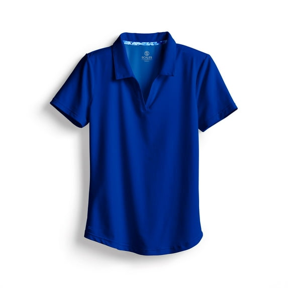 SCALES OffShore Core Womens Short Sleeve Polo Royal, Small