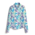 thumbnail image 1 of SCALES Palm City Womens Long Sleeve Quarter-Zip White, Tropical, XSmall, 1 of 6