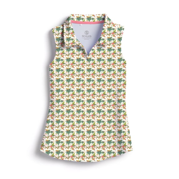 SCALES Palmilla Sleeveless Womens Polo White, XLarge