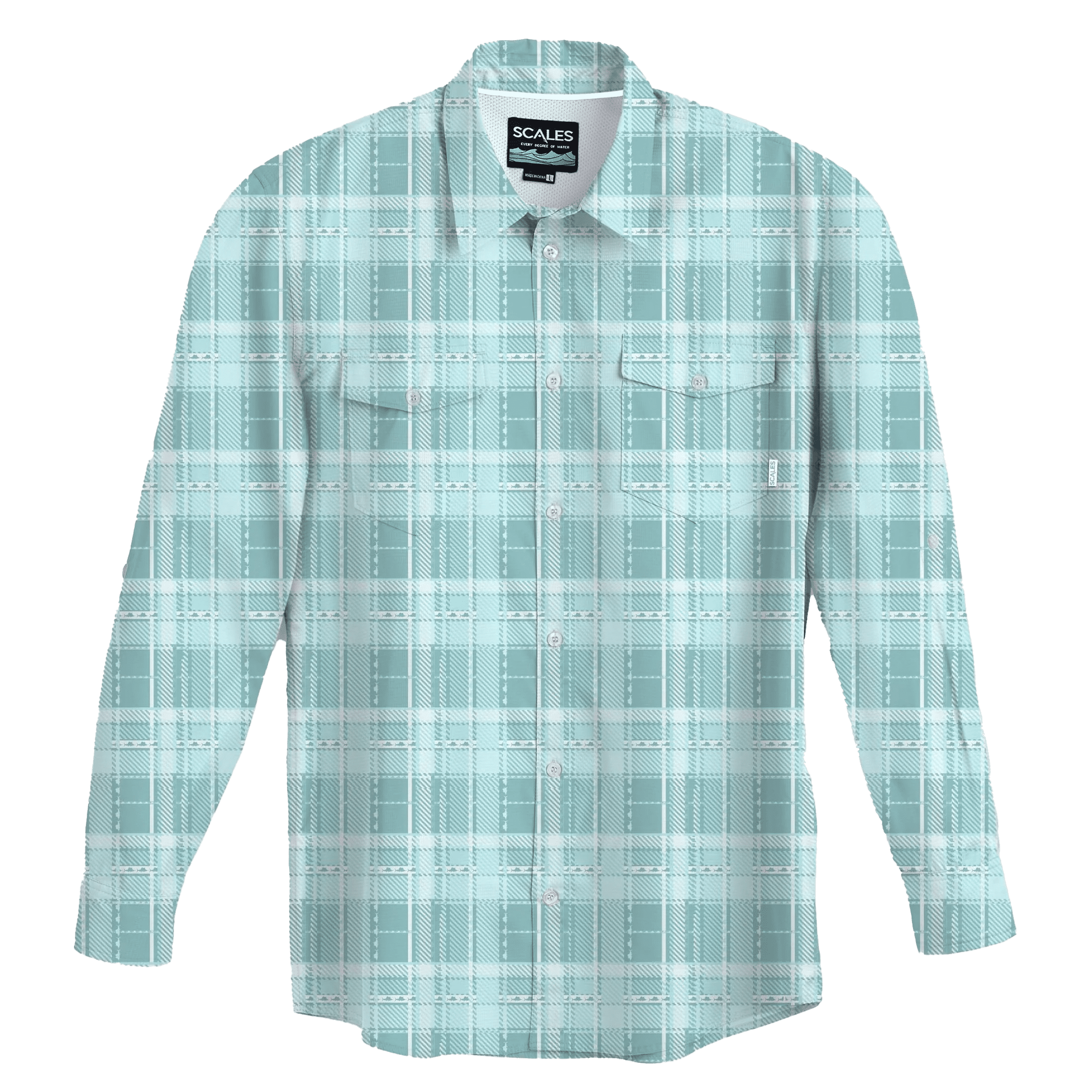seafoam mens dress shirt Men's Italian Design Solid Seafoam Long Sleeve Convertible Cuff Dress Shirt-NWT