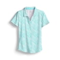 thumbnail image 1 of SCALES Simple Days Womens Short Sleeve Polo White, Aqua, Small, 1 of 9