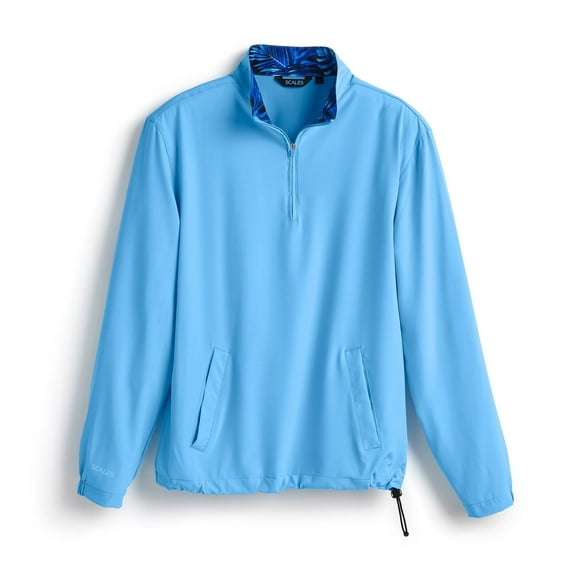 SCALES Solid Quarter-Zip Long Sleeve Powder Blue, Medium Jacket