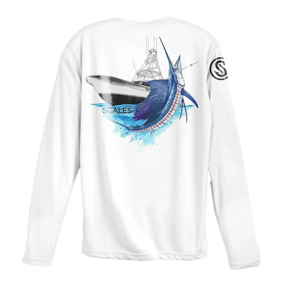 SCALES Sporty Sail Long Sleeve Performance White, 2XLarge