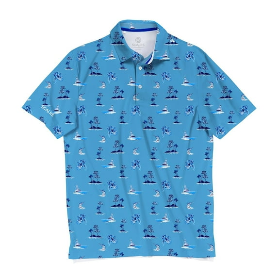 SCALES Sporty Short Sleeve Polo Powder Blue, Small