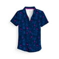 thumbnail image 1 of SCALES The Flamingo Womens Short Sleeve Polo Navy, 2XLarge, 1 of 4